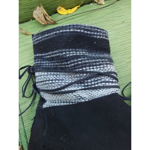 Women's Boots, Black Suede With  knit top - Picture 3 of 5